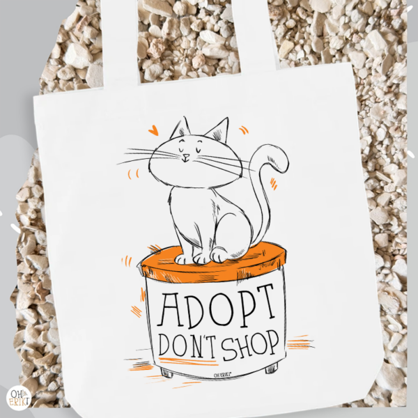 Cat tote bag - Adopt Dont Shop