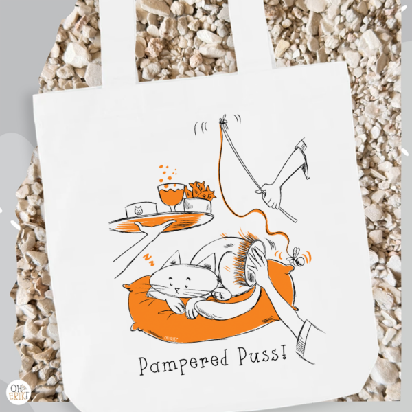 cat tote bag - pampered puss