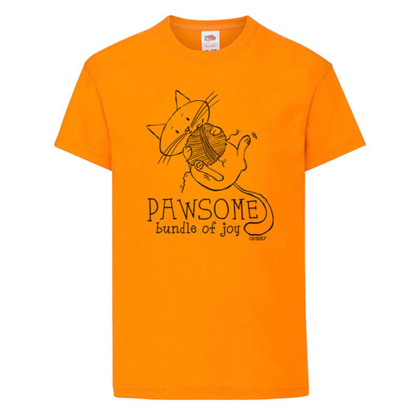 orange cat kids short sleeved t-shirt - pawsome bundle of joy