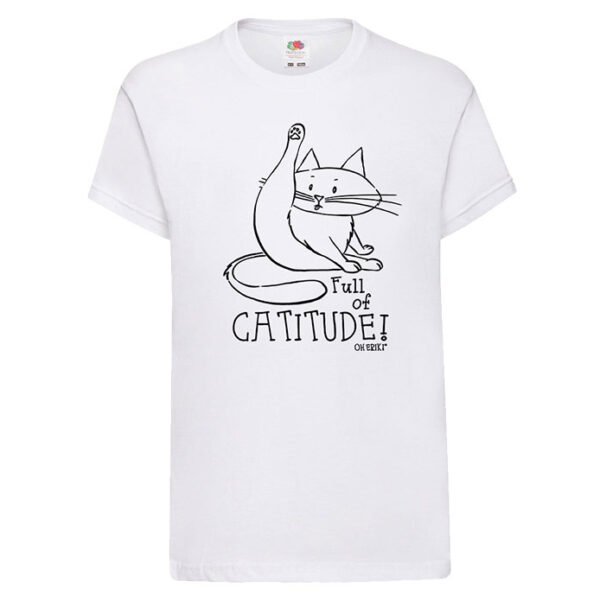 white cat kid's short sleeved t-shirt - full of catitude
