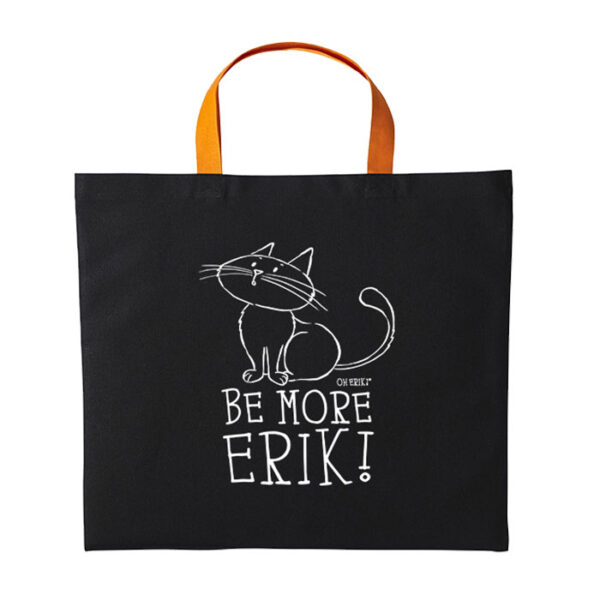 Cat Tote Bag – Be More Erik - Short Handle - Image 2