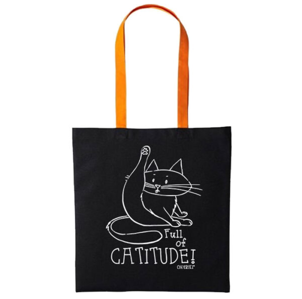 black cat tote bag - full of catitude