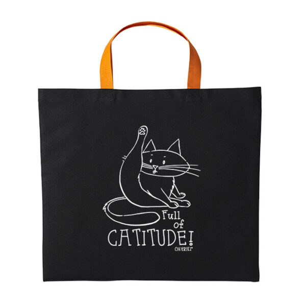 Cat Tote Bag – Full of Catitude - Short Handle - Image 2