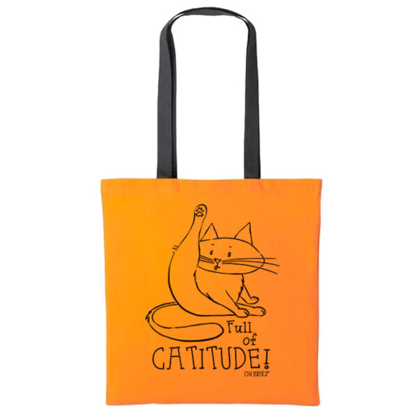 orange cat tote bag - full of catitude