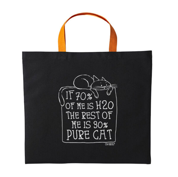 Cat Tote Bag – H20 - Short Handle - Image 2