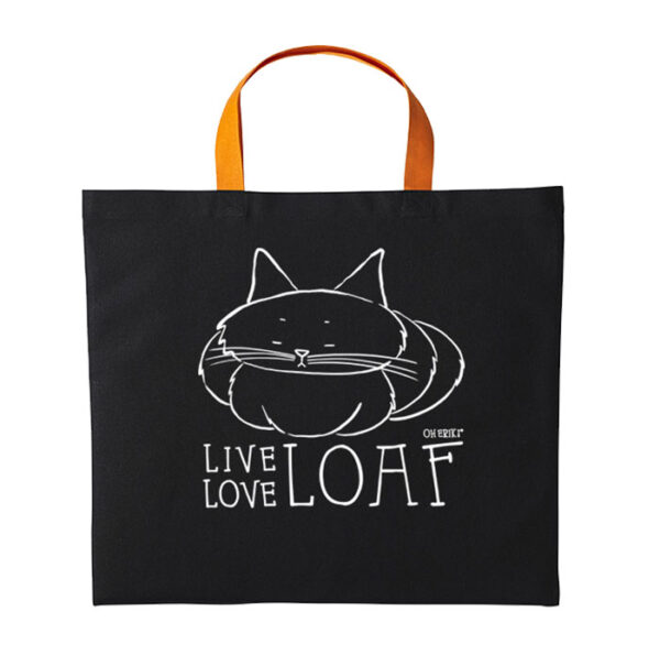 Cat Tote Bag – Live Love Loaf - Short Handle - Image 2