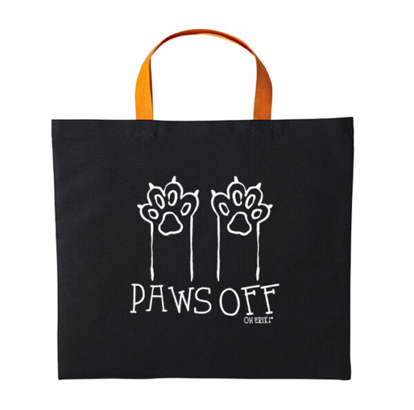 Cat Tote Bag – Paws Off - Short Handle - Image 2