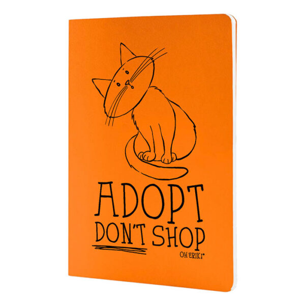 orange cat notebook - adopt don't shop