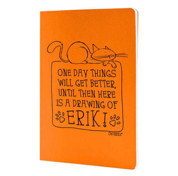 orange cat notebook - one day