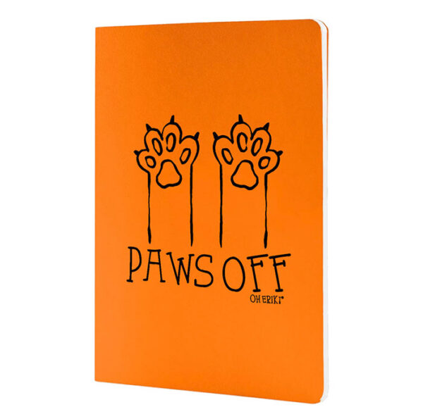 orange cat notebook - paws off