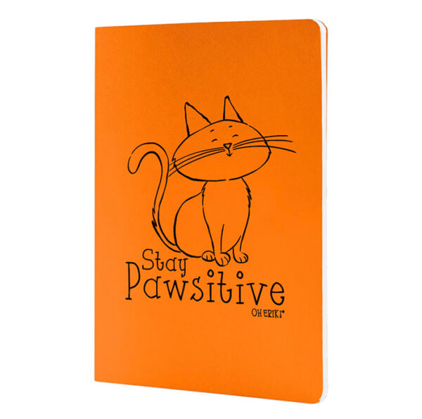 orange cat notebook - stay pawsitive