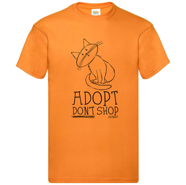 orange cat short sleeved t-shirt - adopt don't shop