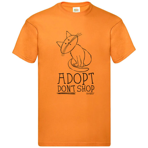 Cat T-Shirt - Adopt Don't Shop - Mens Cotton