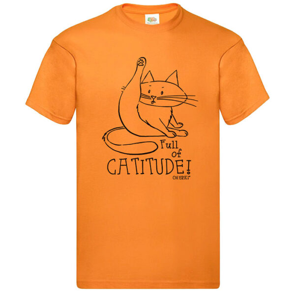 orange cat short sleeved t-shirt - full of catitude
