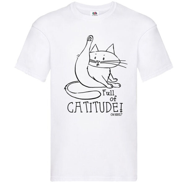 white cat short sleeved t-shirt - full of catitude