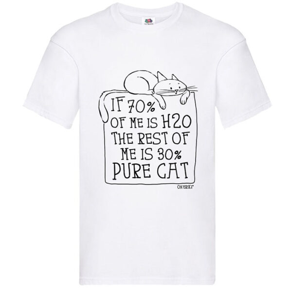 white cat short sleeved t-shirt - H20