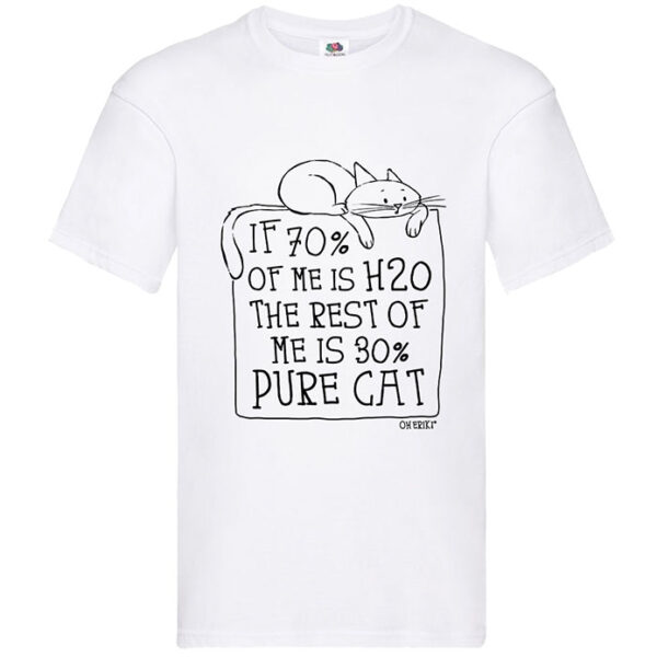 white cat short sleeved t-shirt - H20