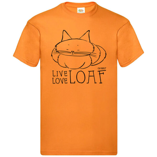 Cat T-Shirt - Live Love Loaf - Mens Cotton