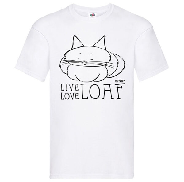 white cat short sleeve t-shirt - live love loaf