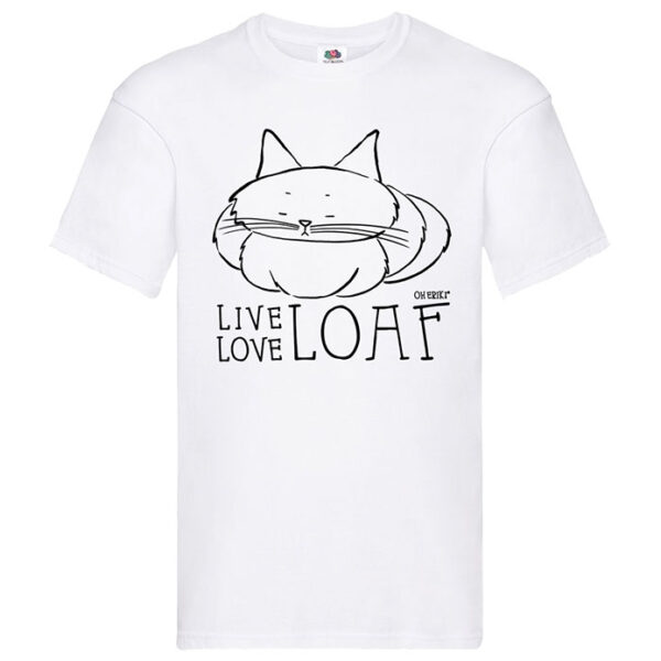 white cat short sleeve t-shirt - live love loaf