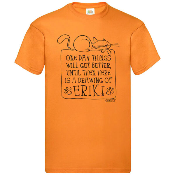 Cat T-Shirt - One Day - Mens Cotton