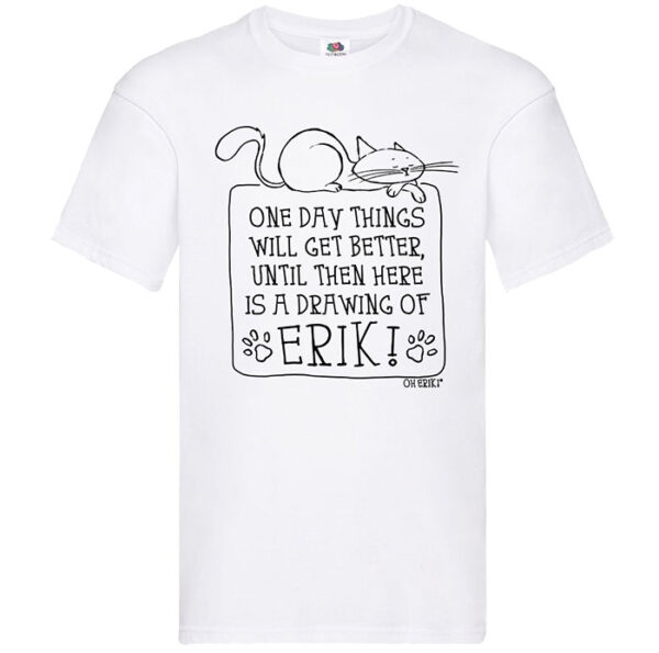 Cat T-Shirt - One Day - Womens Cotton - Image 2