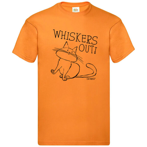 Cat T-Shirt - Whiskers Out - Mens Cotton