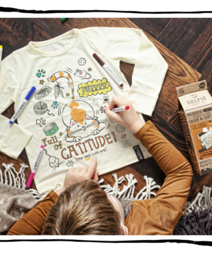 Oh Erik Kids Colour-In Catitude long-sleeve T-shirt kit