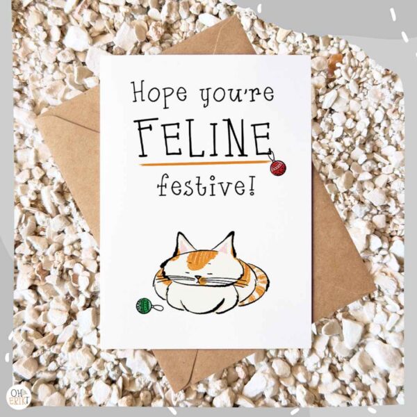 Hope You're Feline Festive cat christmas card