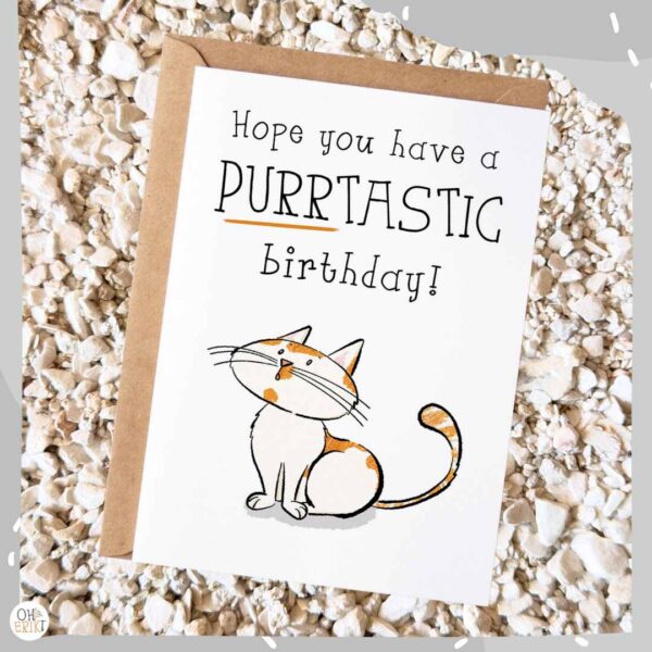Hope you have a Purrtastic birthday cat birthday card