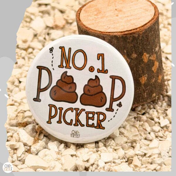 No. 1 Poop Picker cat badge