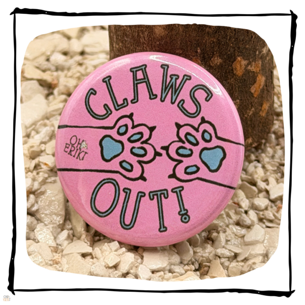 Claws Out Cat Button Badge