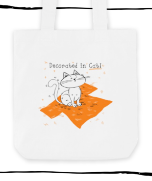 Cotton tote bag decorated with illustrated cats by Oh Erik