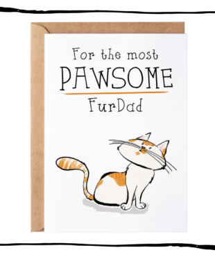 Pawsome Furdad cat greeting card