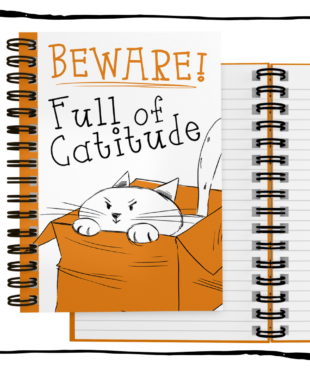 Full of Catitude A6 lined spiral-bound cat notebook