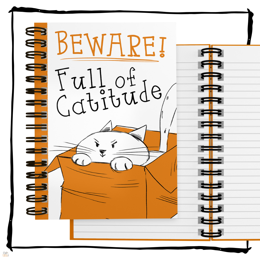 Full of Catitude A6 lined spiral-bound cat notebook