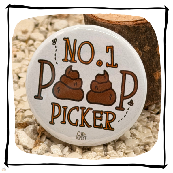 No1 Poop Picker Cat Button Badge