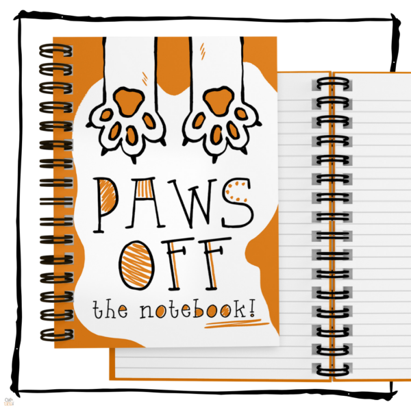 Cat Paper Notebook - Paws off