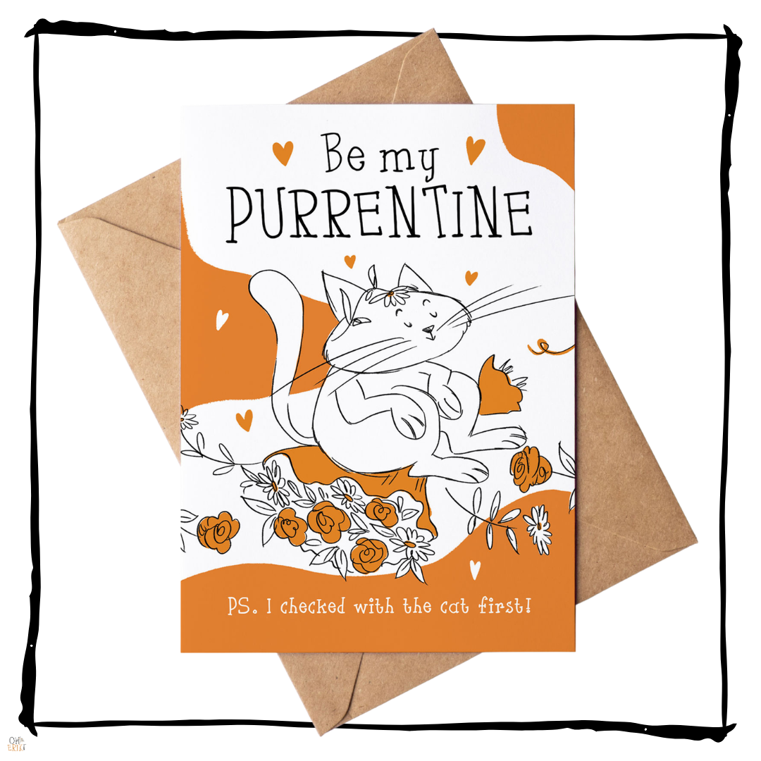 Be My Purrentine Valentines Cat Card