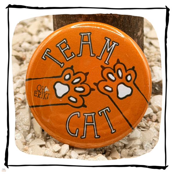 Team Cat Cat Button Badge