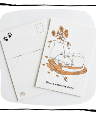 cat art postcard