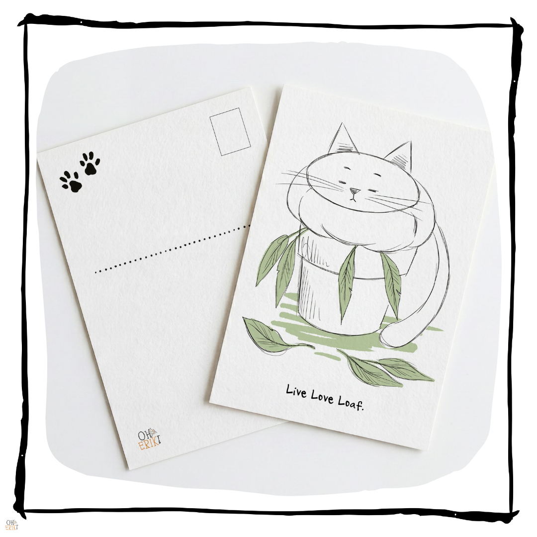 cat art postcard