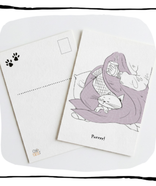 cat art postcard